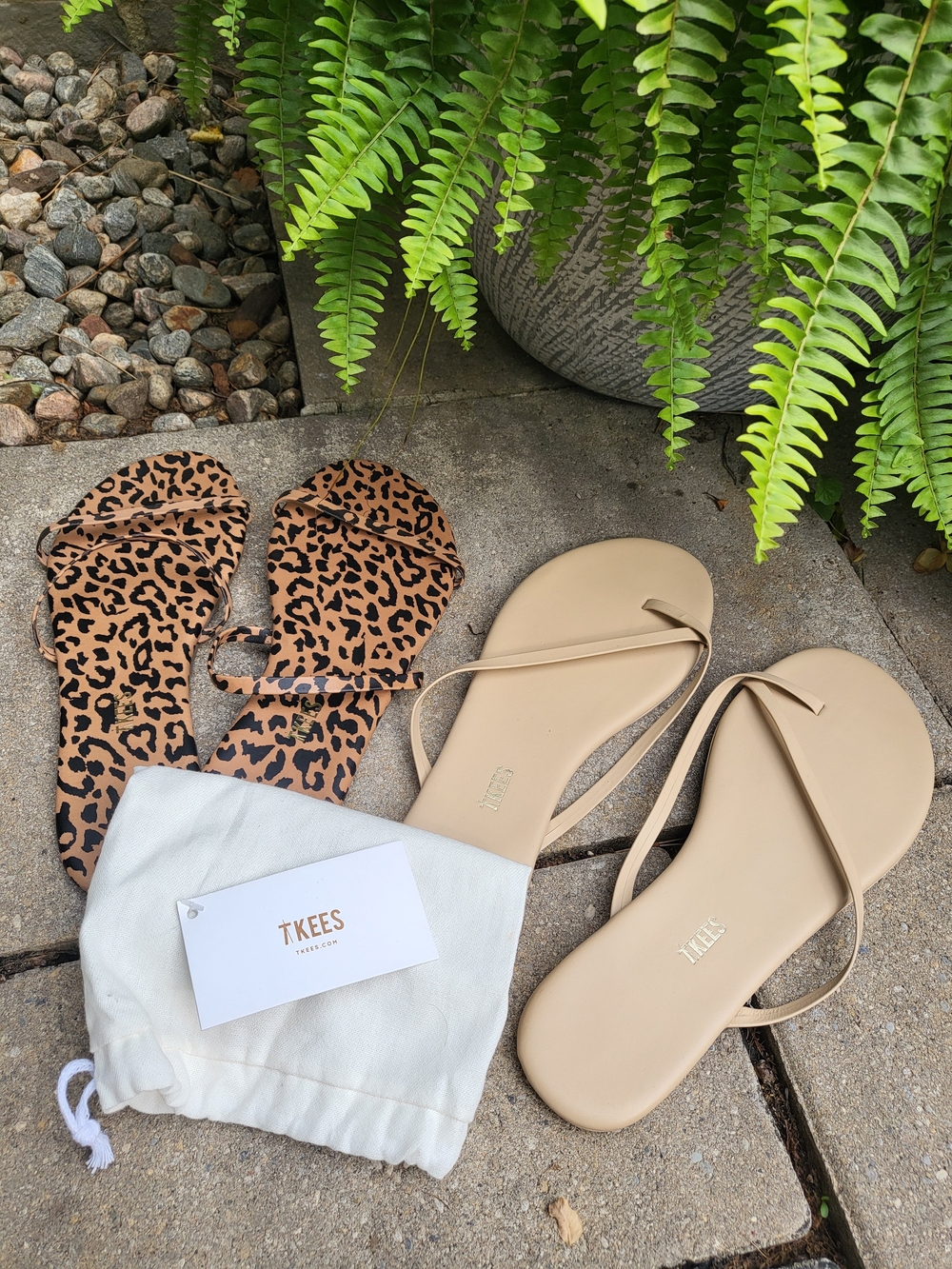 TKEES Nude Beige And CHEETAH PTINT Minimalist Thong Sandals